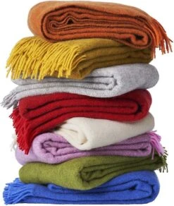 Klippan Yllefabrik Klippan- Gotland - Orange - Deken - Plaid - Woon Accessoire - Wollen Deken - Oranje - 100% Wol -Klippan 1016x1200