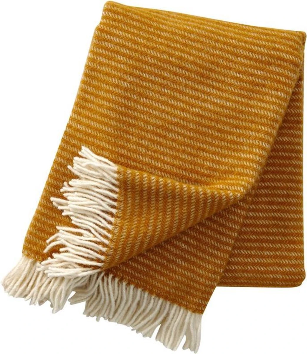 Klippan Yllefabrik Klippan Plaid Wol Ralph Mosterdgeel 200x130cm 3 Klippan Yllefabrik Klippan Plaid Wol Ralph Mosterdgeel 200x130cm