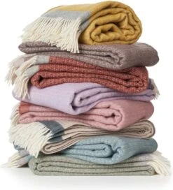 Klippan Yllefabrik Klippan Lamswollen Deken -warm Plaid- Harald Cream - 130cm X 200cm -Klippan 1089x1200