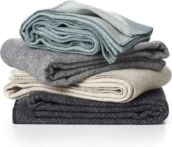 Klippan Yllefabrik Klippan - Peak - Plaid - Grey - Grijs - Wolwit - Zonder Franjes - 60% Merinowol - Eco Wol -Klippan 1200x1024