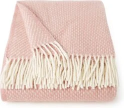 Klippan Yllefabrik Klippan Preppy - Plaid - Wol - Woondeken - Zacht-Roze Wolwit - Misty Rose - 130cm X 200cm - Eco Wol - 100% Zachte Wol - Wasbaar -Klippan 1200x1043