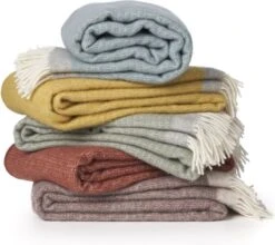 Klippan Yllefabrik Klippan - Harald - Plaid - 100% Wol - Green - Pale Green Grey - Zachtgroen Grijs Wolwit - 100% Ecologisch Geproduceerd - 130cm X 200cm -Klippan 1200x1069