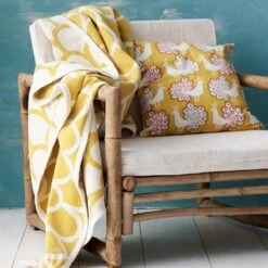 Klippan Plaid Organic Cotton - Feathers - Geel - 140x180cm -Klippan 1200x1200 11