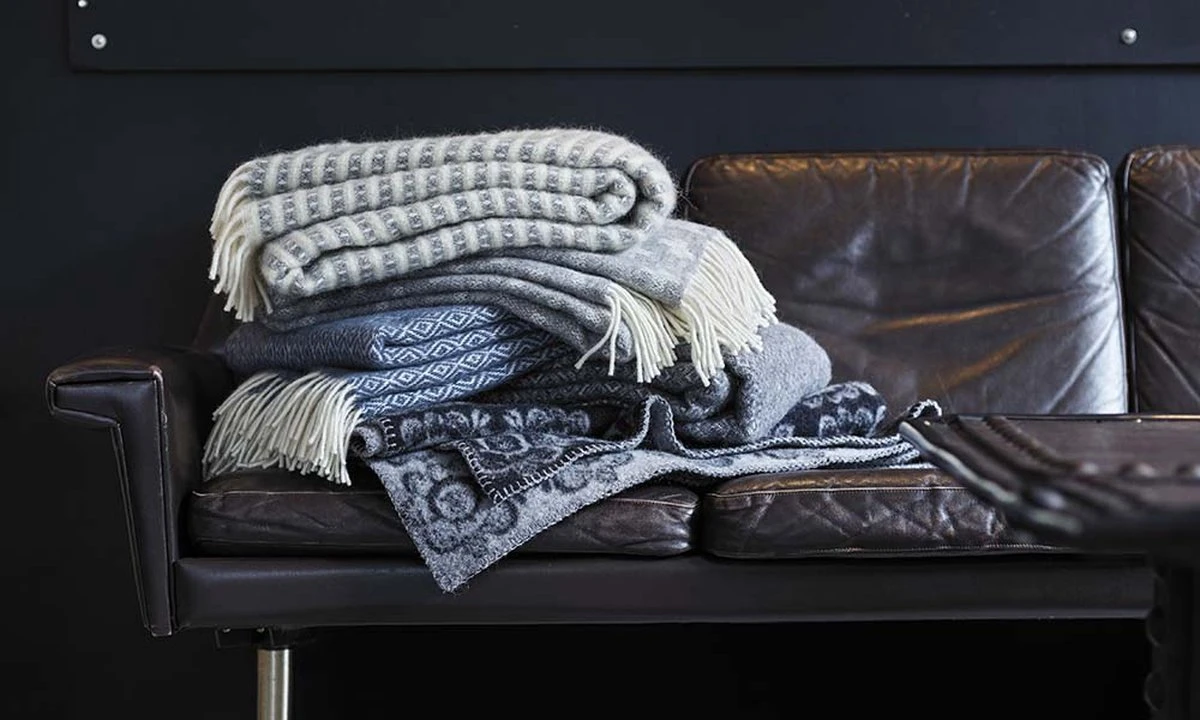 Klippan - Plaid Bjork - Wol - Blauw- Grijs - Deken 5 Klippan - Plaid Bjork - Wol - Blauw- Grijs - Deken - Afbeelding 3