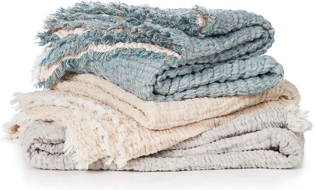 KLIPPAN - DUO - Katoenen Plaid - Beige - 130x170 5 KLIPPAN - DUO - Katoenen Plaid - Beige - 130x170 - Afbeelding 3