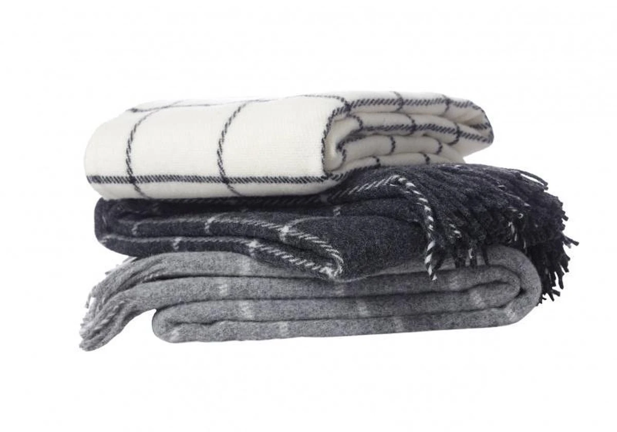 Klippan - Vinga - Grijs - Antraciet - Plaid - 100% Wol - 130x200 Cm 5 Klippan - Vinga - Grijs - Antraciet - Plaid - 100% Wol - 130x200 Cm - Afbeelding 3