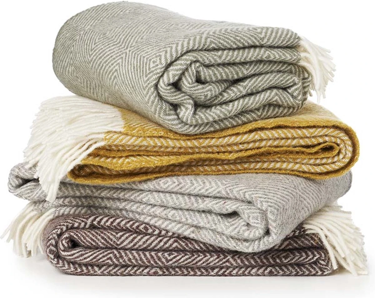 Klippan Receycled Wollen Plaid Gooseye Brown- 130x200cm Bruin 4 Klippan Receycled Wollen Plaid Gooseye Brown- 130x200cm Bruin - Afbeelding 2