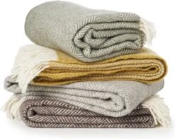 Klippan Yllefabrik Klippan - Gooseye - Green - Plaid - Woondeken - Recycled Wol -Lamswol - 100% Wol - Grijs - 130cm X 200cm -Klippan 1200x959