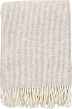 Klippan Yllefabrik Klippan Preppy - Plaid - Wollen Plaid - Beige En Wolwit - 100% Wol - 130cm X 200cm