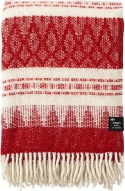 Klippan Yllefabrik Klippan Wollen Plaid - Freja Rood- 130x200cm
