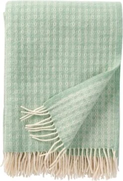 Klippan Yllefabrik Klippan Plaid Lamswol Loop - Mint - 130x200cm