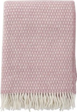 Klippan - Knut - Pink - 100% Wollen Plaid - Roze - 130x200cm - Lamswol