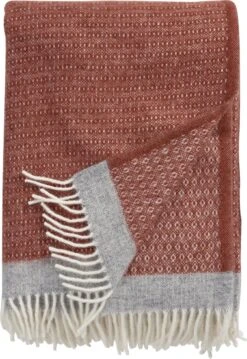 Klippan Harald - Plaid - Rust Roestkleur - 130cm X 200cm - 100% Wol - 100% Ecologisch Geproduceerd