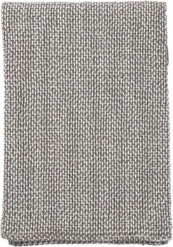 Plaid Biologisch Katoen Basket Grijs-wit 180x130 Cm