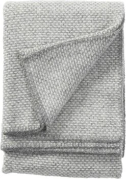 Klippan Yllefabrik Klippan Domino - Light Grey - Plaid - Wollen Deken - Lichtgrijs - Eco Wol - 130cm X 180cm