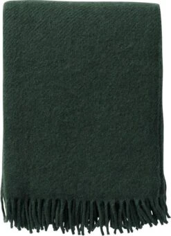 Klippan Yllefabrik Klippan Plaid Gotland Bottle Green 130cm X 200cm 100% Wol Heerlijk Zacht.
