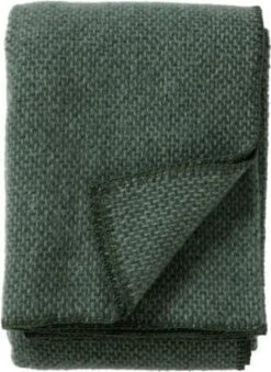 Klippan Yllefabrik Plaid Lamswol Domino Groen - Klippan