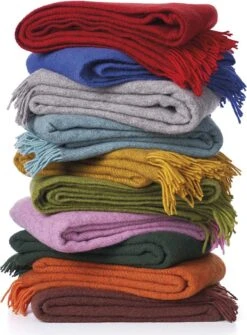 Klippan Yllefabrik Klippan- Gotland- Woondeken - Plaid - Lamswol En Gotland Wol - 130cm X 200cm - Blue- Blauw- -Klippan 886x1200