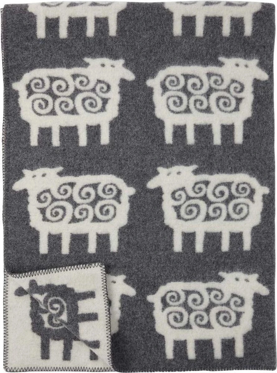 Klippan Yllefabrik Plaid Deken Sheep Schaap Lamswol Antraciet-wit Met Schapen 180 X 130 Cm 3 Klippan Yllefabrik Plaid Deken Sheep Schaap Lamswol Antraciet-wit Met Schapen 180 X 130 Cm