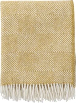 Klippan Recycled Wollen Plaid - Gooseye - Geel - 130x200cm