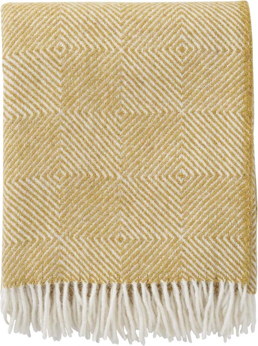 Klippan Recycled Wollen Plaid - Gooseye - Geel - 130x200cm 3 Klippan Recycled Wollen Plaid - Gooseye - Geel - 130x200cm