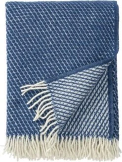 Plaid - Wol - Klippan - Velvet - Deken - Woon Accessoire - Wollen Deken -Petrol - Blauw - 100% Wol