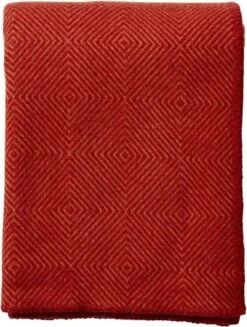 Klippan Yllefabrik Klippan Wollen Plaid- Nova Terracotta- 180x200cm