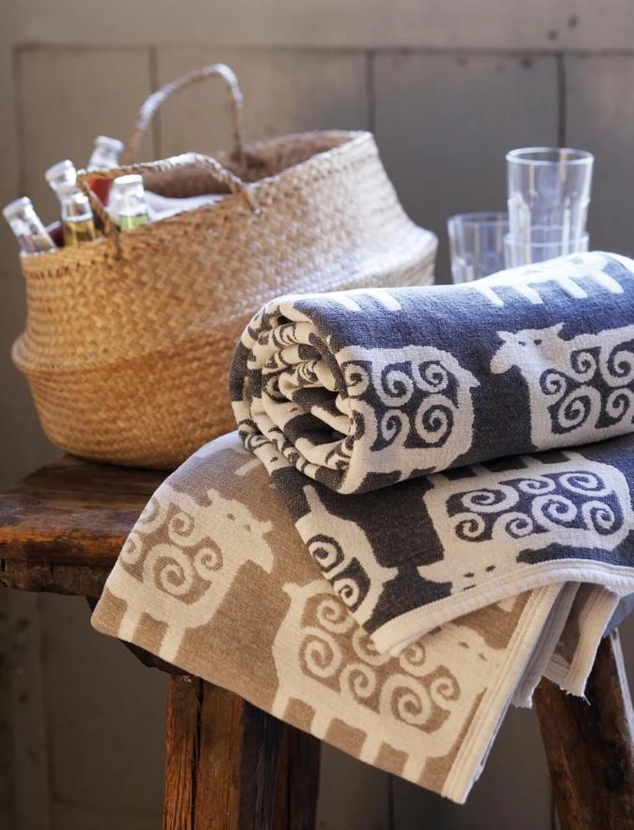 Plaid Schaap Biologisch Chenille Katoen Antraciet-wit 180x140cm 4 Plaid Schaap Biologisch Chenille Katoen Antraciet-wit 180x140cm - Afbeelding 2