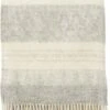 Klippan Yllefabrik Klippan- Freja - Wollen Plaid - Grey Melange - Grijs Wolwit - Streep - 130cm X 200cm