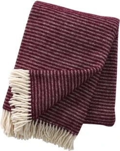 Klippan Wollen Plaid Ralph Aubergine- 130x200cm