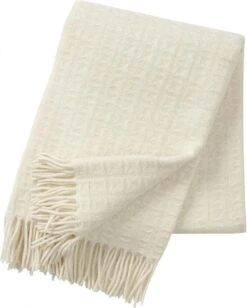 Klippan - Twist - Plaid - Deken - Wollen Plaid - Natural White - Ecru - 130x200cm - Lamswol - Wasbaar