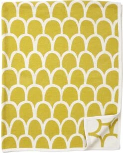 Klippan Plaid Organic Cotton - Feathers - Geel - 140x180cm