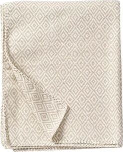 KLIPPAN - STELLA - Katoenen Plaid - Beige - 140x180