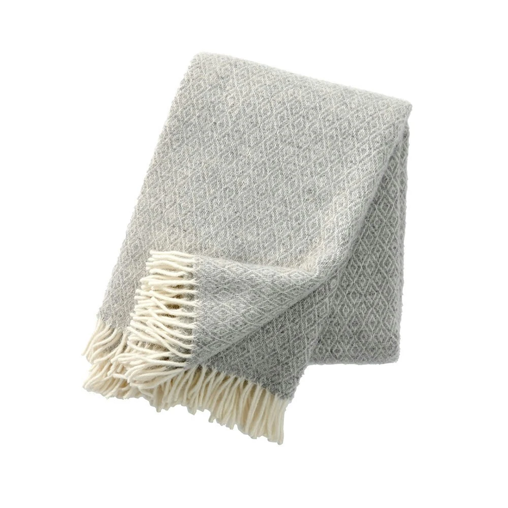 Klippan Yllefabrik Stella Plaid, Lichtgrijs 3 Klippan Yllefabrik Stella Plaid, Lichtgrijs