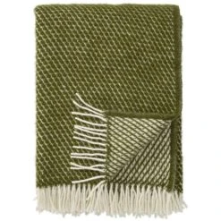 Klippan Yllefabrik Velvet Throw 130x200 Cm, Avocado